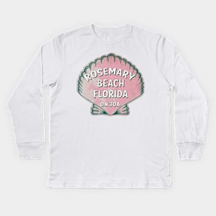 Rosemary Beach Florida 30A Vintage Shell 30 A Kids Long Sleeve T-Shirt